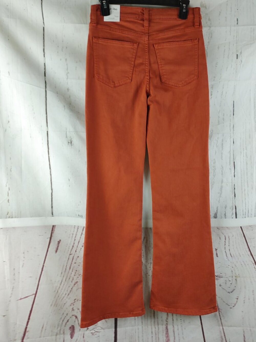NWT Sneak Peek Junior Size 7/W28 High Rise Flared Orange Jeans 28x30.5 - Picture 6 of 13